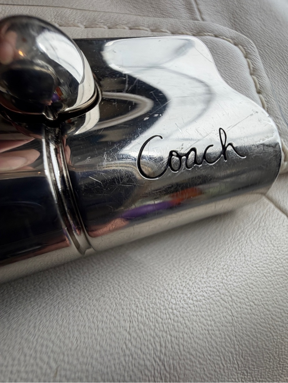 Coach Kristin Off White Leather Satchel Bag - Picture 10 of 10